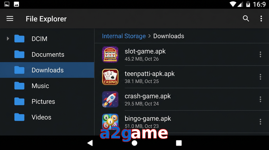 Main screen of A2game gameapk page for PK players